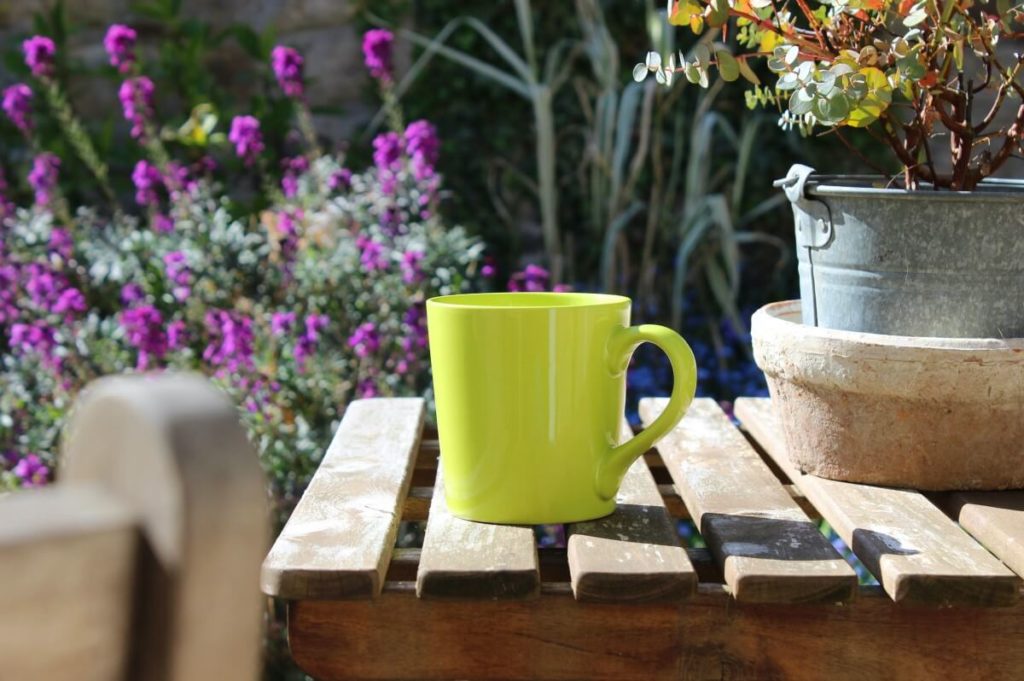 Cup of tea in the garden