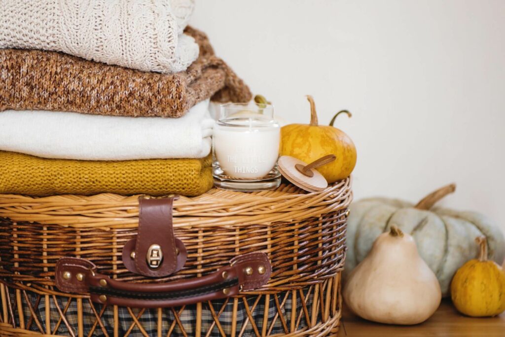 Cosy hygge home items for autumn
